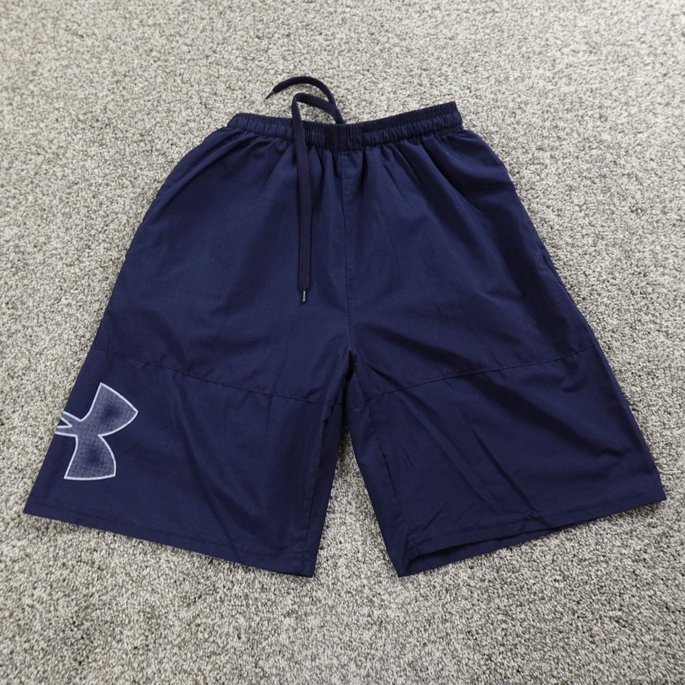 Under Armour Shorts Mens L Blue Loose Baggy UA Tech Drawstring Workout Gym Train